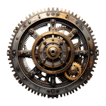 Pngtree intricate steampunk gear mechanism on white background png image 19042611